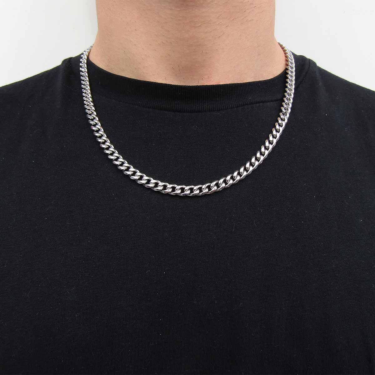 Micro Cuban Chain Silver ατσάλινη αλυσίδα 7ΜΜ